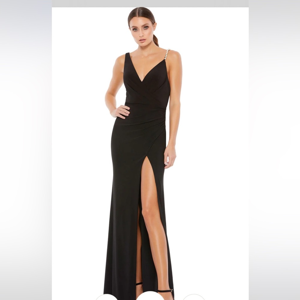 MacDuggal Black Dress with pearl detail